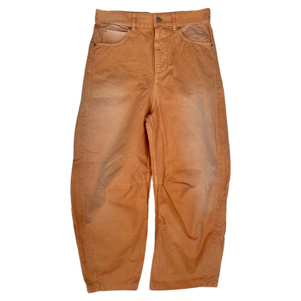 Loewe Wideleg Barrel Carrot Pants in Orange Cotton